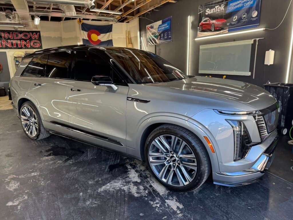 Cadillac SUV with ceramic UV-blocking window tint in Colorado Springs
