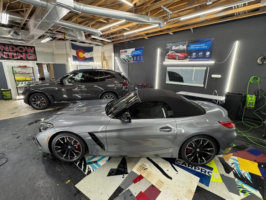 Silver car with UV-blocking window tint in Colorado Springs